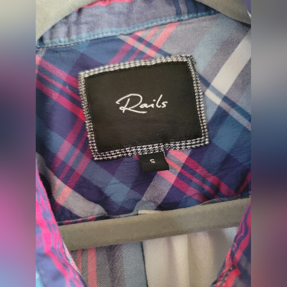 Rails - Carmen Button Down In Blue & Magenta - Si… - image 5